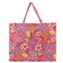 Whimsy floral pattern  Zipper Large Tote Bag View1