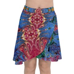 Firey Repeats I Chiffon Wrap Front Skirt by kaleidomarblingart