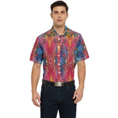 Firey Repeats I Men s Short Sleeve Pocket Shirt  by kaleidomarblingart