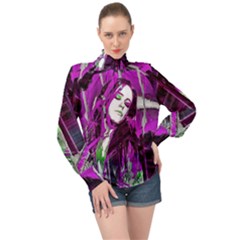 St  Cathy  High Neck Long Sleeve Chiffon Top by MRNStudios