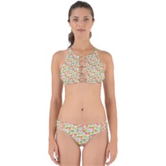 Forest Leaves Pattern Pink  Perfectly Cut Out Bikini Set by PaperDesignNest