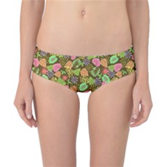 Forest Leaves Pattern Brown Classic Bikini Bottoms