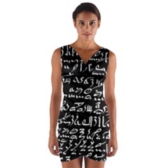 Sanscrit Pattern Design Wrap Front Bodycon Dress by dflcprintsclothing