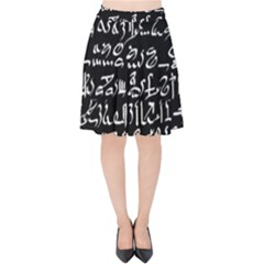 Sanscrit Pattern Design Velvet High Waist Skirt by dflcprintsclothing