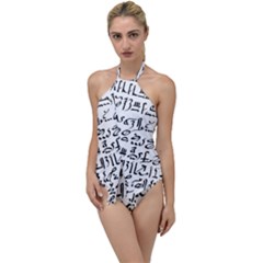 Sanscrit Pattern Design Go With The Flow One Piece Swimsuit by dflcprintsclothing