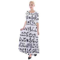 Sanscrit Pattern Design Half Sleeves Maxi Dress by dflcprintsclothing