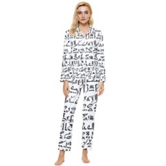 Sanscrit Pattern Design Womens  Long Sleeve Velvet Pocket Pajamas Set by dflcprintsclothing