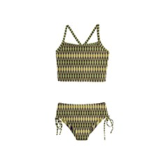 Boho Graphics Design Green Girls  Tankini Swimsuit by PaperDesignNest