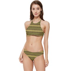 Boho Graphics Design Green Banded Triangle Bikini Set by PaperDesignNest