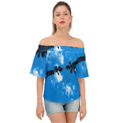 Trees & Sky In Martinsicuro, Italy  Off Shoulder Short Sleeve Top by ConteMonfrey