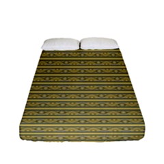 Golden Striped Decorative Pattern Fitted Sheet (full/ Double Size) by dflcprintsclothing