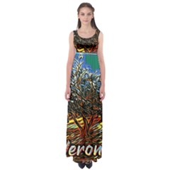 Colorful Verona Olive Tree Empire Waist Maxi Dress by ConteMonfrey