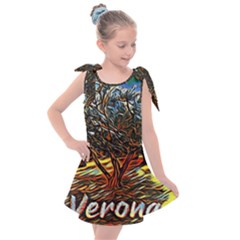 Colorful Verona Olive Tree Kids  Tie Up Tunic Dress by ConteMonfrey