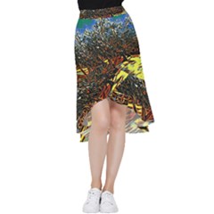 Colorful Verona Olive Tree Frill Hi Low Chiffon Skirt by ConteMonfrey