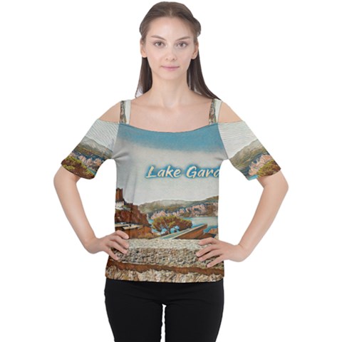 Malcesine Castle On Lake Garda Cutout Shoulder Tee by ConteMonfrey