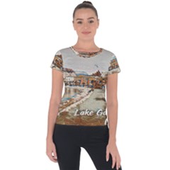 Birds And People On Lake Garda Short Sleeve Sports Top  by ConteMonfrey