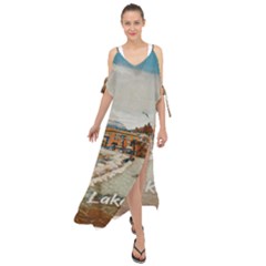 Birds And People On Lake Garda Maxi Chiffon Cover Up Dress by ConteMonfrey
