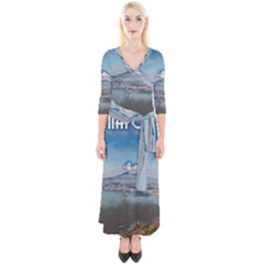 Napoli - Vesuvio Quarter Sleeve Wrap Maxi Dress by ConteMonfrey