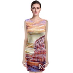 Rome Colosseo, Italy Sleeveless Velvet Midi Dress by ConteMonfrey