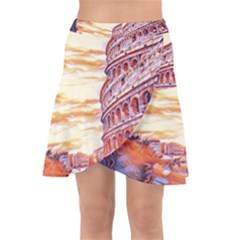 Rome Colosseo, Italy Wrap Front Skirt by ConteMonfrey