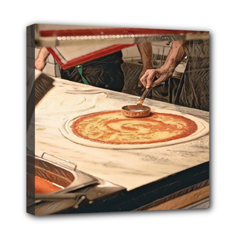 Let`s Make Pizza Mini Canvas 8  X 8  (stretched) by ConteMonfrey