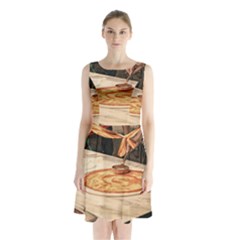 Let`s Make Pizza Sleeveless Waist Tie Chiffon Dress by ConteMonfrey