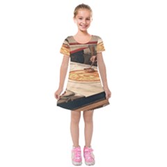 Let`s Make Pizza Kids  Short Sleeve Velvet Dress by ConteMonfrey