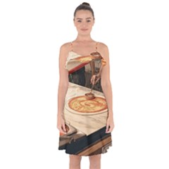 Let`s Make Pizza Ruffle Detail Chiffon Dress by ConteMonfrey