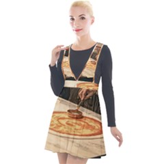 Let`s Make Pizza Plunge Pinafore Velour Dress by ConteMonfrey