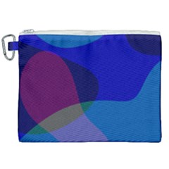 Blue Abstract 1118 - Groovy Blue And Purple Art Canvas Cosmetic Bag (xxl) by KorokStudios