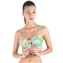 Swimwear Teal Yellow Pink Collection Tie Up Cut Bikini Top View1