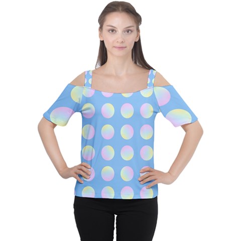 Abstract Stylish Design Pattern Blue Cutout Shoulder Tee by brightlightarts