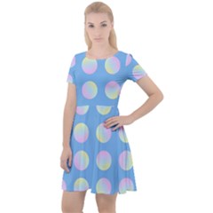 Abstract Stylish Design Pattern Blue Cap Sleeve Velour Dress  by brightlightarts