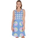 Abstract Stylish Design Pattern Blue Knee Length Skater Dress With Pockets View1