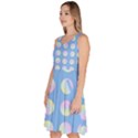 Abstract Stylish Design Pattern Blue Knee Length Skater Dress With Pockets View2
