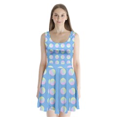 Abstract Stylish Design Pattern Blue Split Back Mini Dress  by brightlightarts