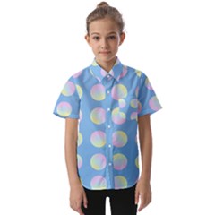 Abstract Stylish Design Pattern Blue Kids  Short Sleeve Shirt by brightlightarts