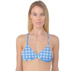 Abstract Stylish Design Pattern Blue Reversible Tri Bikini Top by brightlightarts