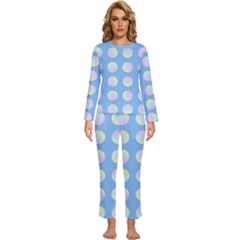 Abstract Stylish Design Pattern Blue Womens  Long Sleeve Lightweight Pajamas Set by brightlightarts