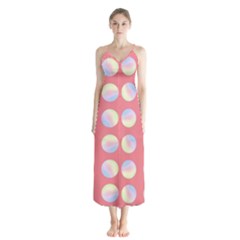 Abstract Stylish Design Pattern Red Button Up Chiffon Maxi Dress by brightlightarts