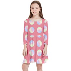 Abstract Stylish Design Pattern Red Kids  Quarter Sleeve Skater Dress by brightlightarts