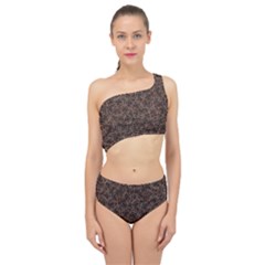 Random Abstract Geometry Motif Pattern Spliced Up Two Piece Swimsuit by dflcprintsclothing