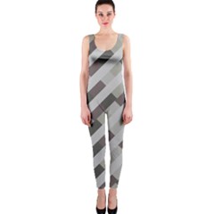 Pale Multicolored Stripes Pattern One Piece Catsuit by dflcprintsclothing