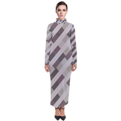 Pale Multicolored Stripes Pattern Turtleneck Maxi Dress by dflcprintsclothing