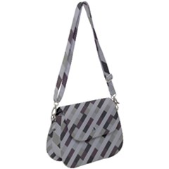 Pale Multicolored Stripes Pattern Saddle Handbag by dflcprintsclothing