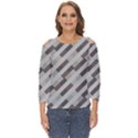 Pale Multicolored Stripes Pattern Cut Out Wide Sleeve Top View1