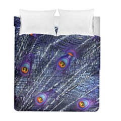 Peacock-feathers-color-plumage Blue Duvet Cover Double Side (full/ Double Size) by danenraven