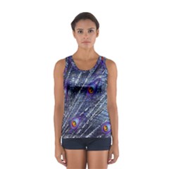 Peacock-feathers-color-plumage Blue Sport Tank Top  by danenraven