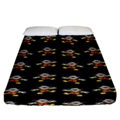 Dancing Clowns Black Fitted Sheet (king Size) by TetiBright