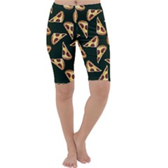 Pizza Slices Pattern Green Cropped Leggings 